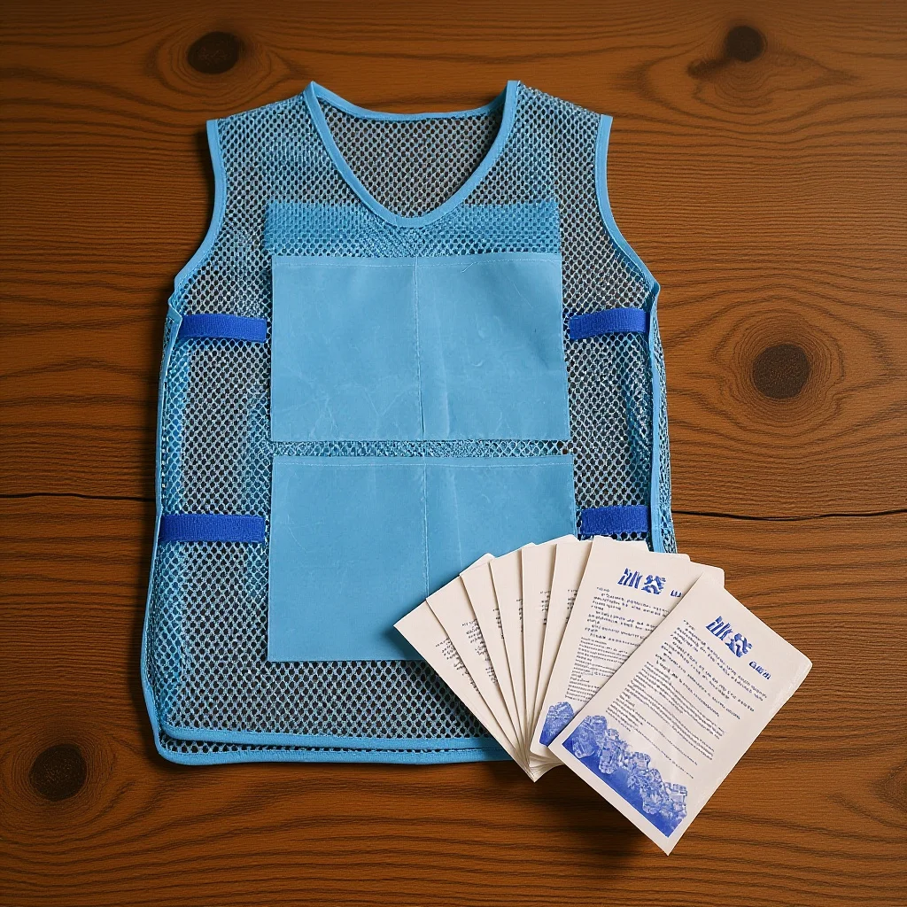 

Cooling Vest Summer Ice Pack Waistcoat Athletic Vest With Ice Packs Jacket Reusable Washable Kitchen Construction