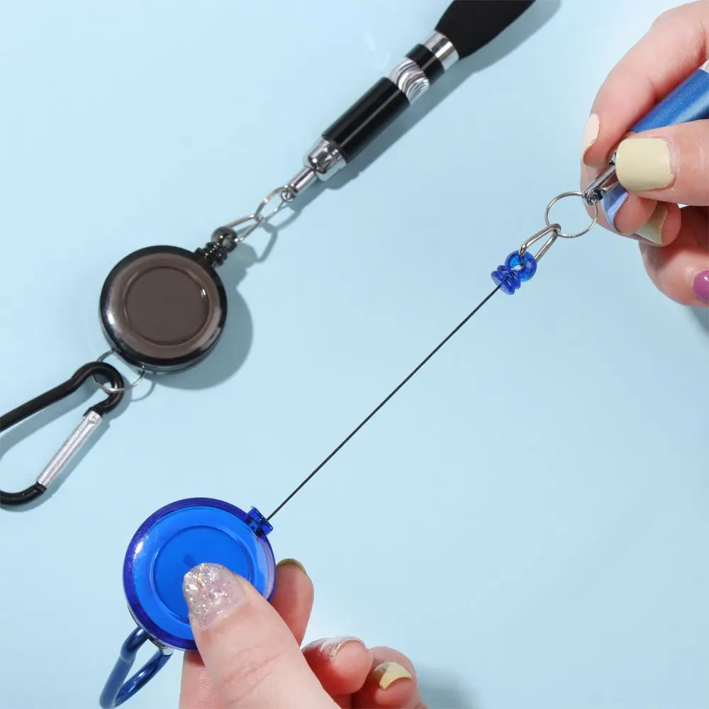 لوازم القرطاسية حلقة الحبل مفتاح سلسلة قابل للسحب سهلة سحب مشبك القلم قلم أدوات الكتابة محايد القلم #2