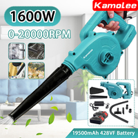 Kamolee 20000rpm 18V 5.0Ah Cordless Electric Air Blower & Suction Garden Home Car Computer Blowing Dust Hand Operat Power Tool