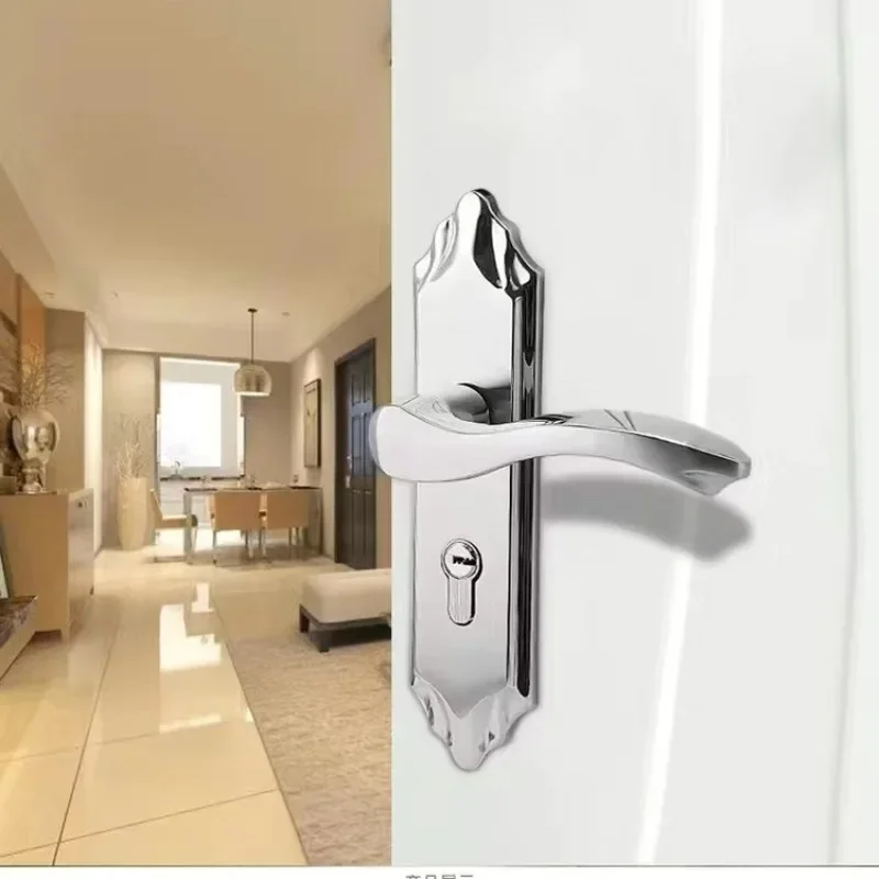 Stainless Steel Indoor Silent Anti-theft Door Handle Universal Bathroom Lock Handle Lock Room Door Lock Solid Wood Door