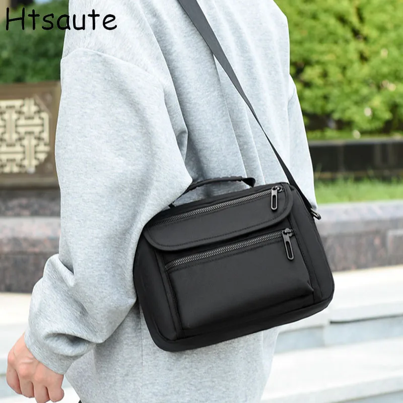

Мужская деловая сумка через плечо, маленькая сумка с карманами, регулируемый плечевой ремень для работы и путешествий, сумка-слинг, sacoche homme