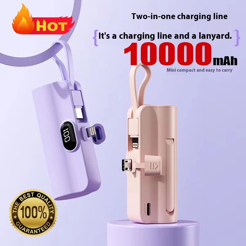 

10000mAh Super Fast Charging High Capacity Mobile Power Mini Wireless Power Bank Emergency External Battery For Type-C iPhone