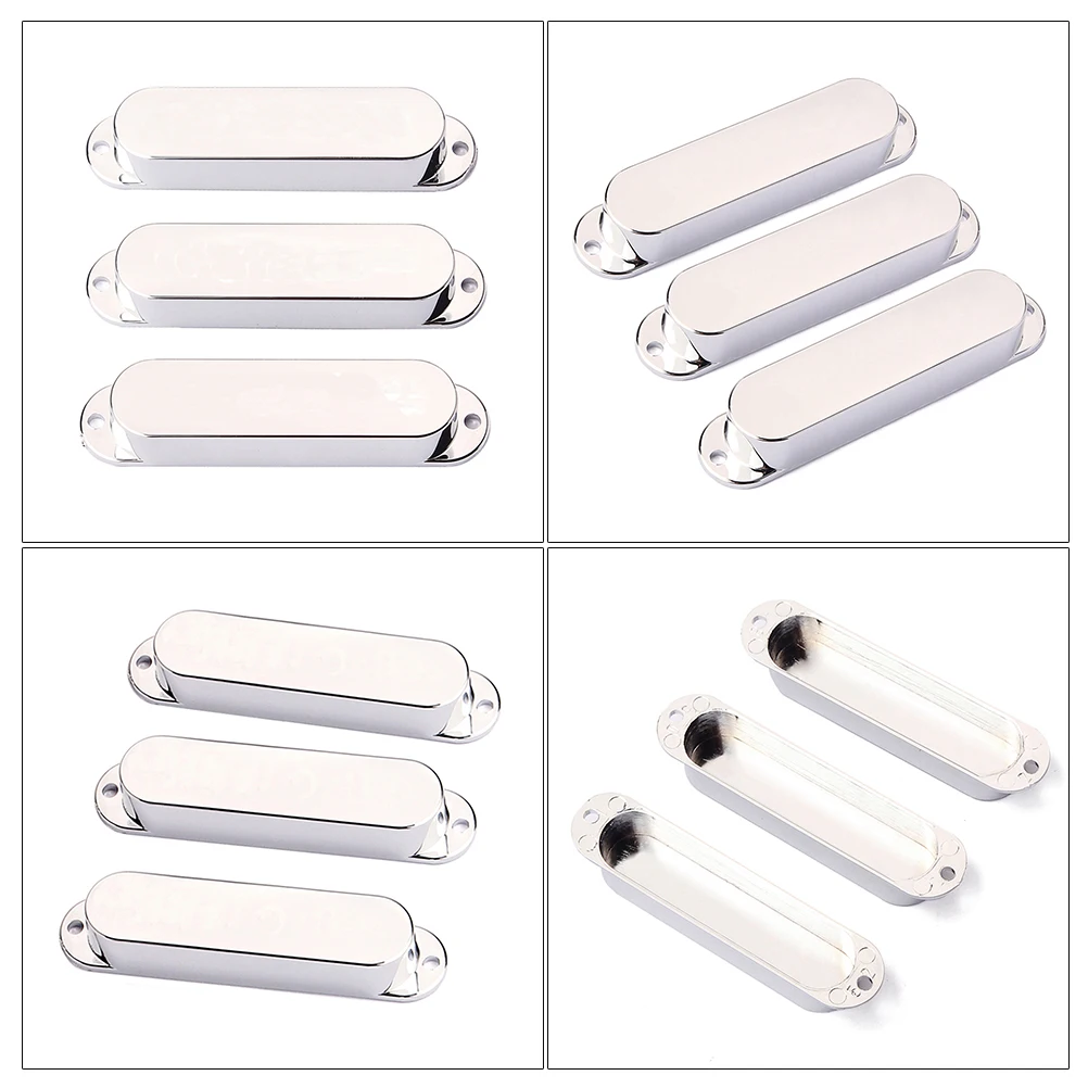 

3 Plated Pickup Cover Guitar Covers Set Maintenance Parts Single Coil Easy Installation Replacement