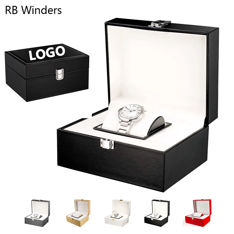 Exquisite Leather Watch Case Single Customized Logo Bracelet Jewelry Display Box Buckle Watch Protection Storage Case Gift Pack