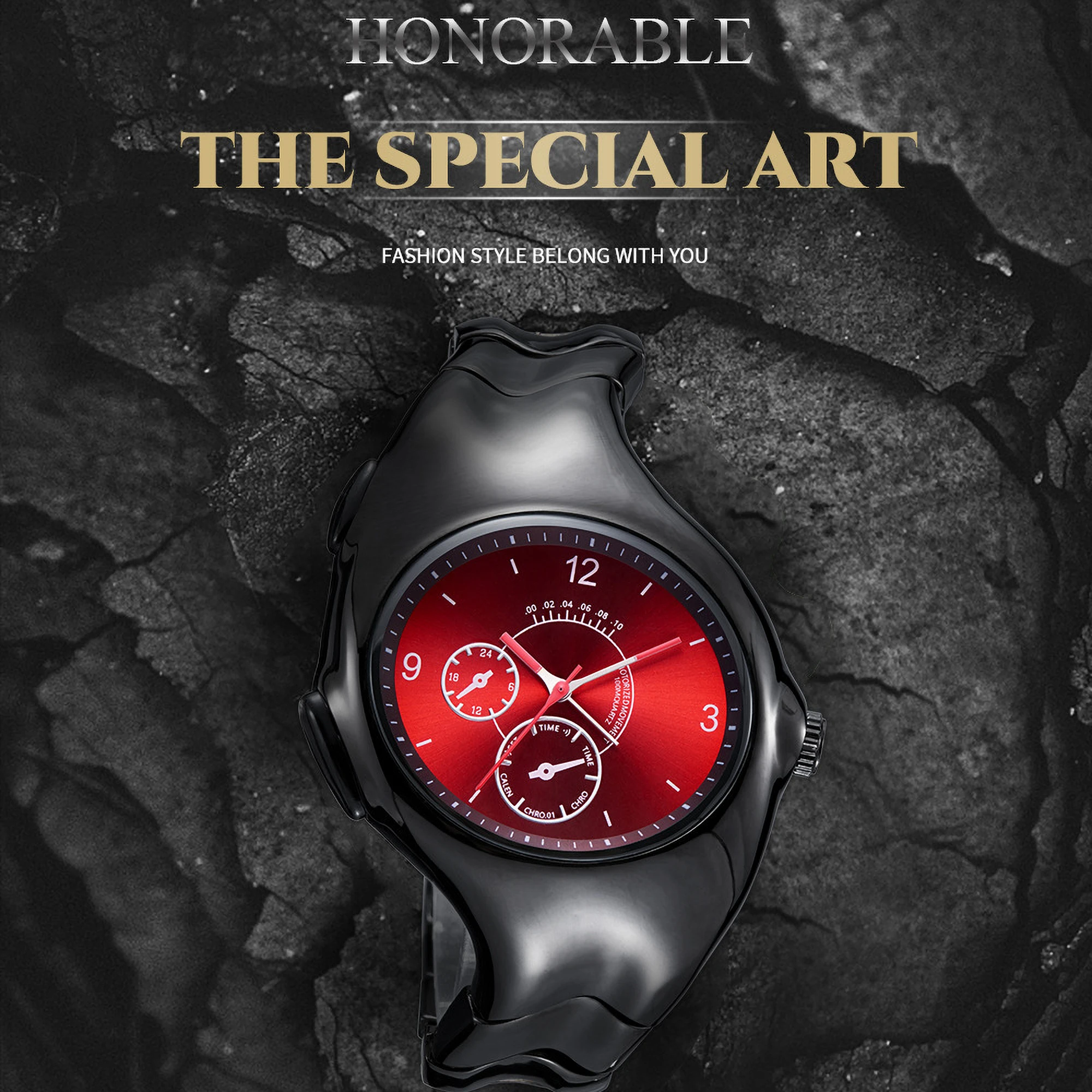 OULM NEW Alien Retro Twisted Case Y2k Quartz Watch Mens Silver Dial Oval Ellipse Special Fashion Unique Design Steel Men Watch