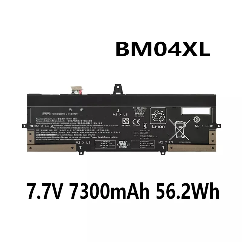 

BM04XL 7,7 В 7300 мАч 56,2 Втч Аккумулятор для ноутбука HP EliteBook x360 1030 G3 HSTNN-UB7L L02478-855