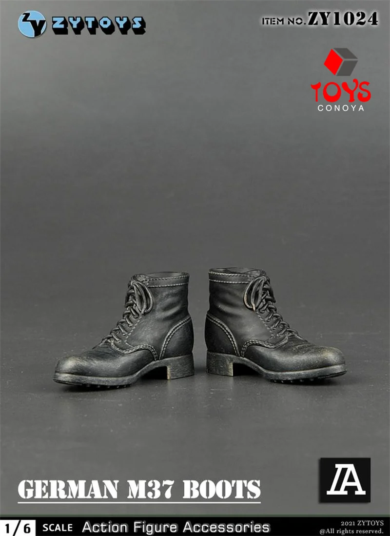 ZYTOYS ZY1024 ZY1025 1/6 Scale WWII German M37 Boots Leggings Boots Hollow Shoes Model Fit 12'' Male Soldier Action Figure Body