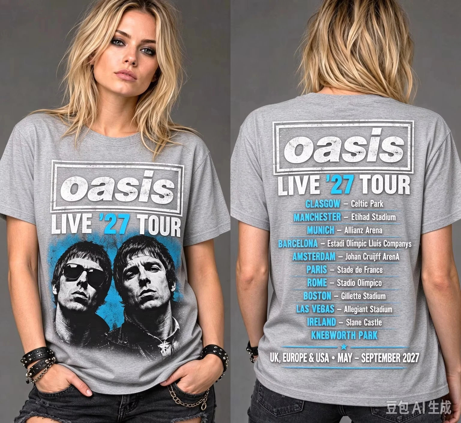 2026 new Best‑Seller‑Trending‑Rock‑Band‑Reunion‑Tour‑Double‑Sided Print High‑Quality Casual Short‑Sleeve T‑Shirt