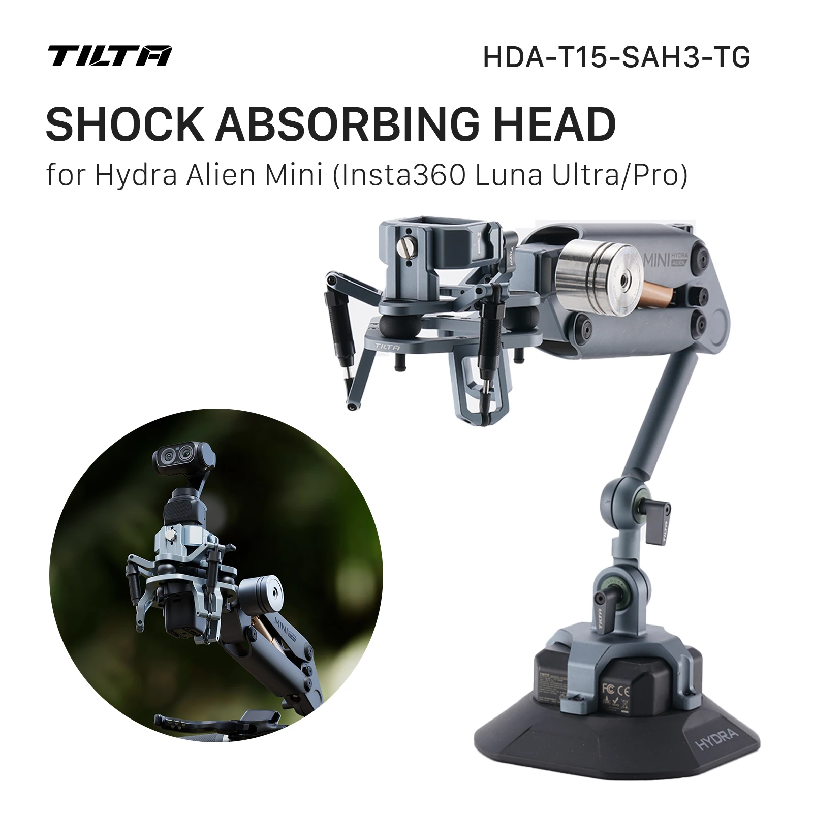 TILTA  Hydra Alien Mini Shock Absorbing Head for Insta 360 Luna Ultra/Luna Pro HDA-T15-SAH3-TG