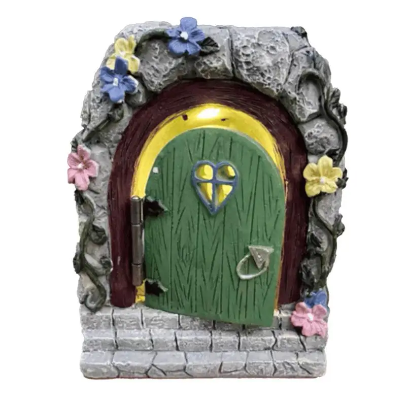 

1 PC Miniature Fairy Door Figurines Statues for Outdoor Yard Art Garden Tree Decor With Engraved Design Fairy Garden Door