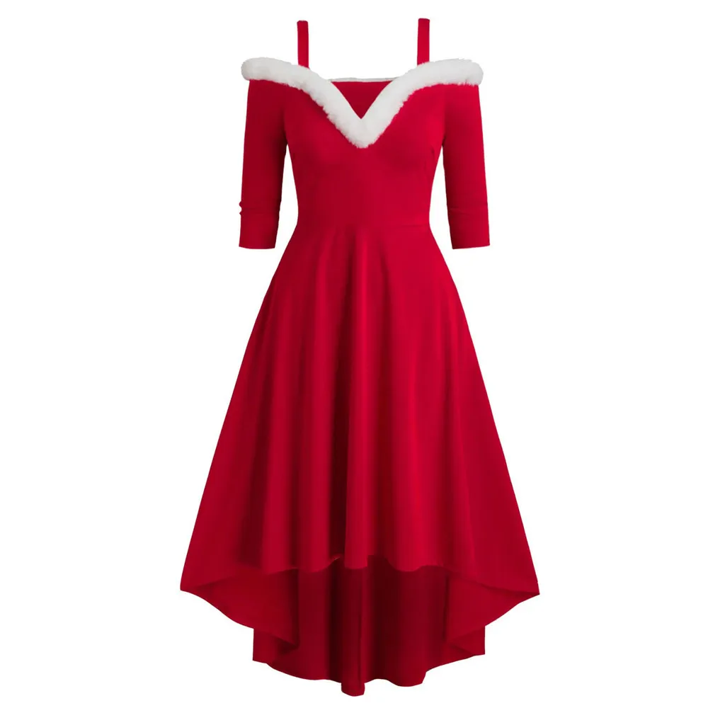 

SKMY Christmas Sexy Dresses For Women 2023 Autumn Winter Clothing Red Dress Off The Shoulder Fashion Night Club Outfits