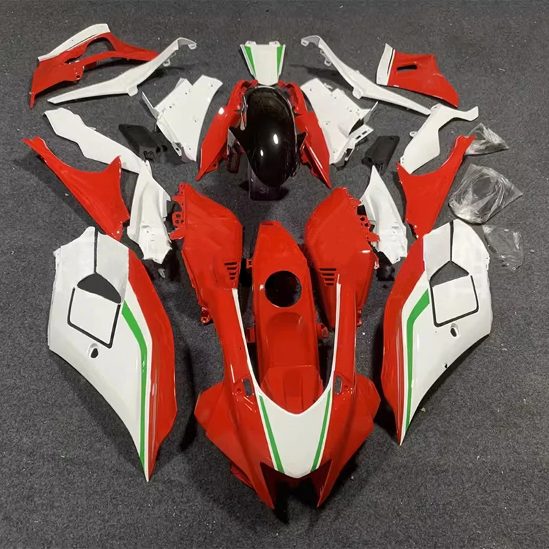 Motorcycle Pre-drilled ABS Injection Fairing Kit Bodywork for YAMAHA YZF R7 2022-2023 Red With White