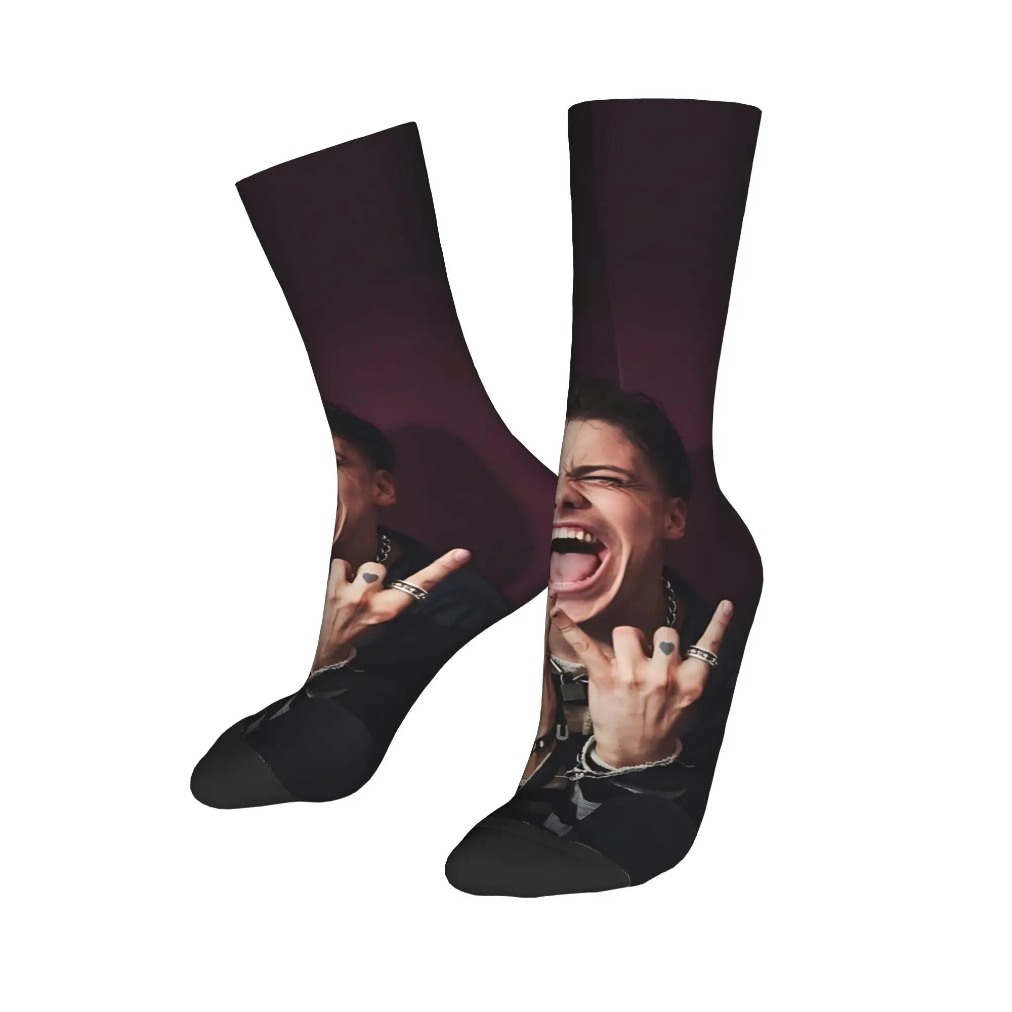 1 Pair Hip Hop Vintage The Punk Rock Core Crazy Men's Socks Unisex Y-Yungblud Street Style Seamless Printed Funny Novelty Happy