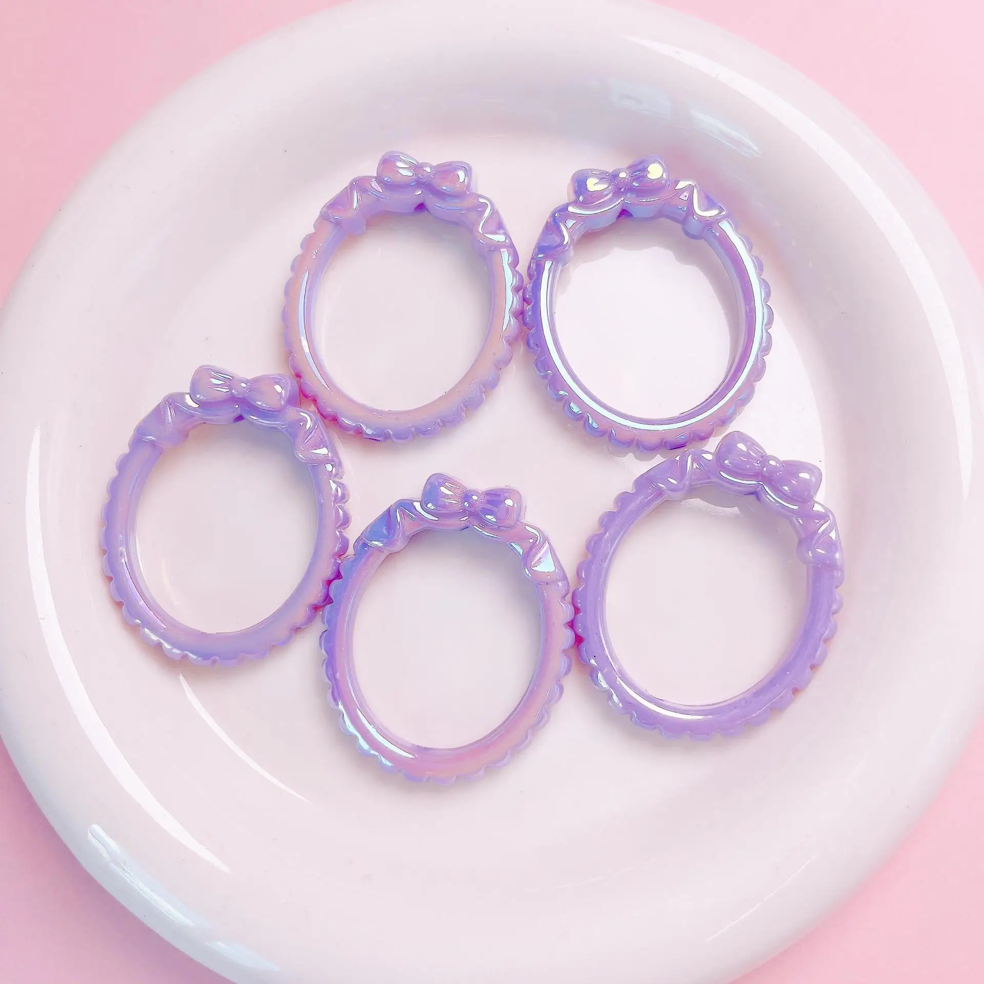 5pcs/lot Colorful Oval Shape Resin Beads Transparent Loose Spacer Beads For Jewelry Making Diy Beaded Pen Decor Necklace