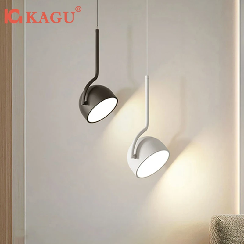 

Dimming Simple Black White New LED Modern Pendant Lights Living Study Dining Room Bedroom Bedside Bar Loft Lamps Indoor Lighting
