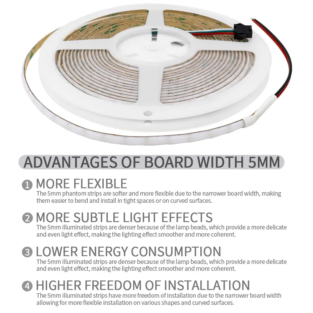 WS2812B RGBIC striscia LED COB indirizzabile individualmente WS2812 ad alta densità 60/100/160Led/m 5mm/10mm COB LED Light DC5V