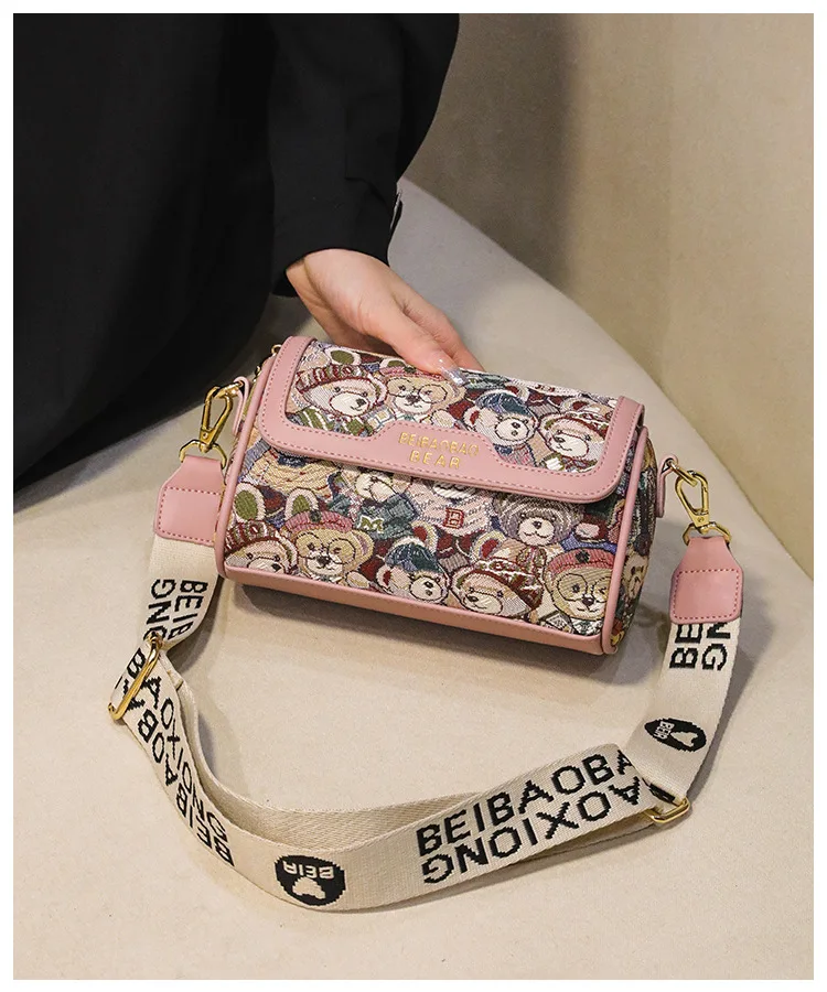 New Trendy Unique Design Cartoon Bear Single Shoulder Bag Chic Crossbody Bag Original Women's Shoulder Bag Purses and Handbags
