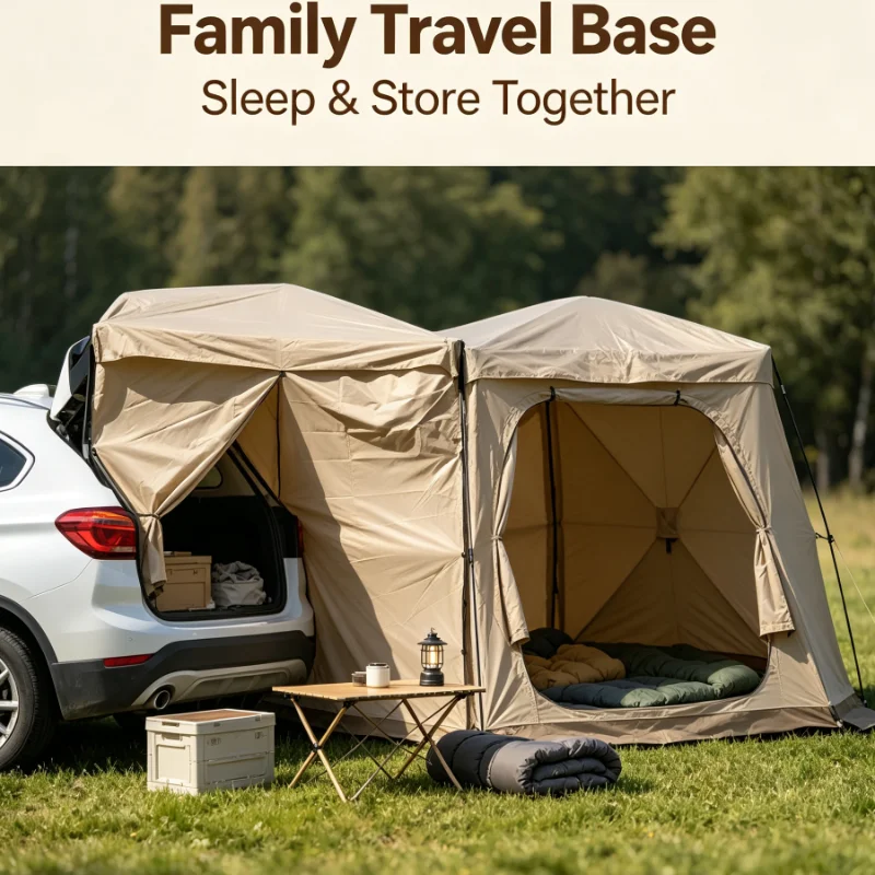 SUV Car Side Awning Tent Double Room Outdoor Camping Shelter Portable Waterproof Sunshade Canopy For Travel Picnic Hiking Trip