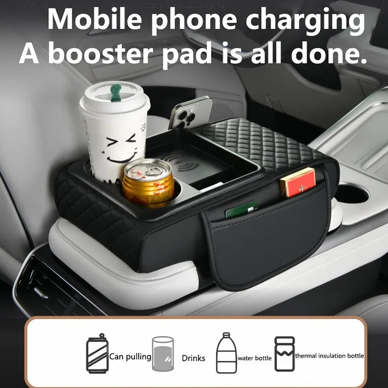 Wireless Charging Car Central Armrest Height Increase Pad