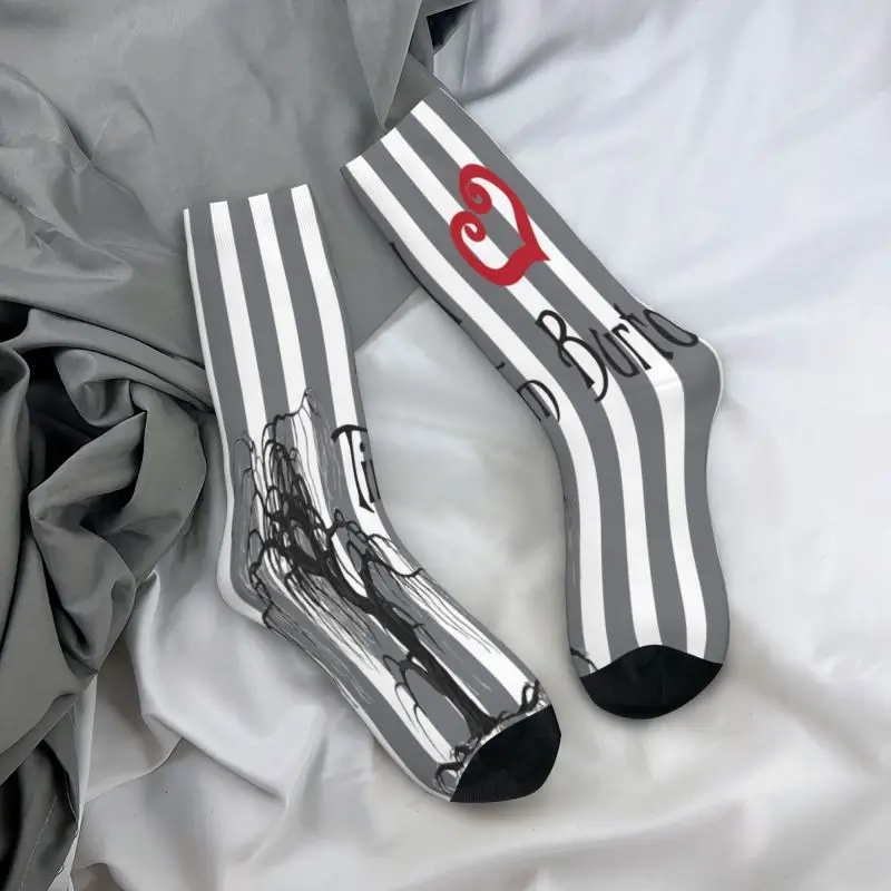 Kawaii طباعة أنا أحب تيم بيرتون الجوارب للرجال النساء بسط الصيف الخريف الشتاء طاقم الجوارب #4