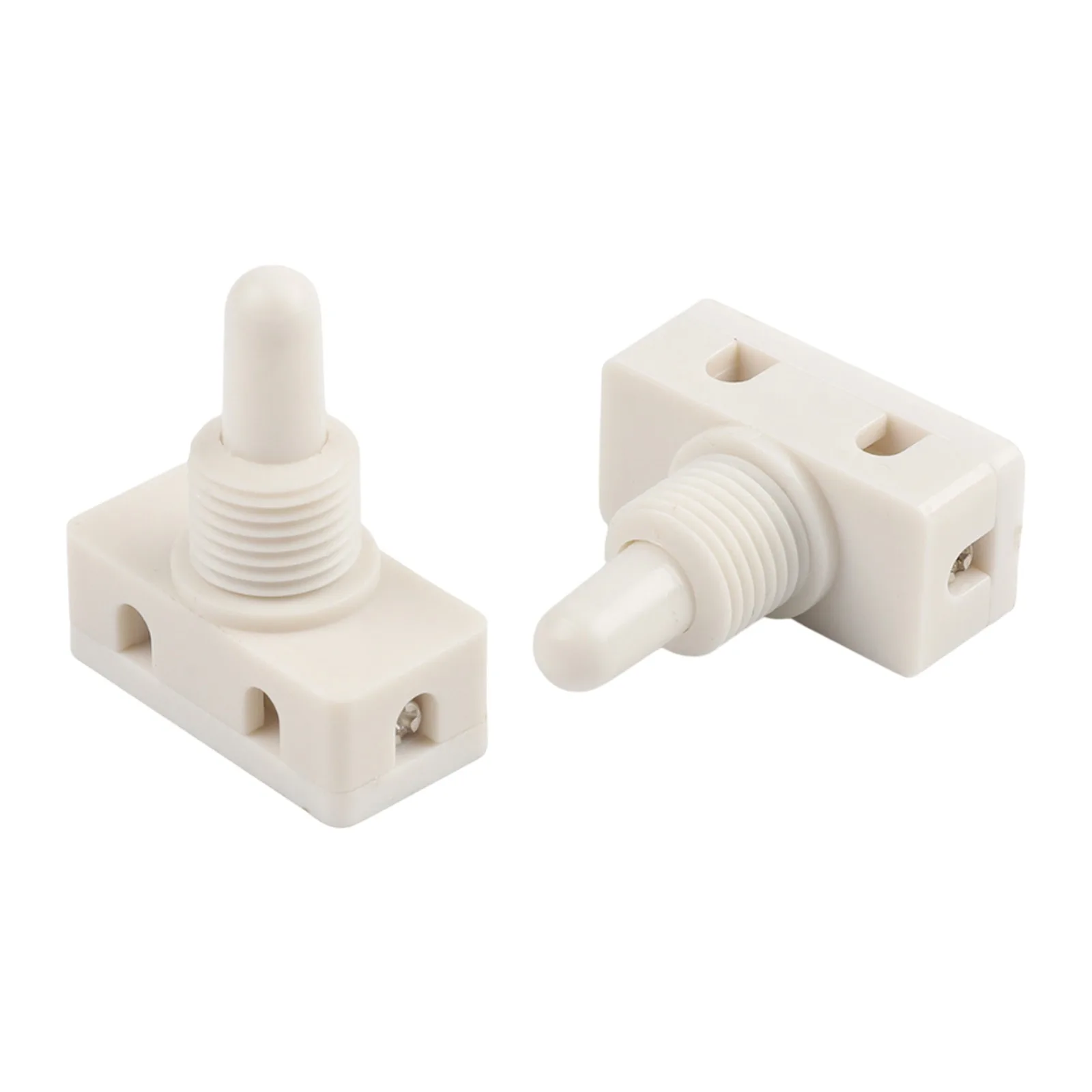 ABS Material Lamp Switch For DIY Projects 2A Rated Current Screw Terminal Connection White Color 10mm Packing Diameter
