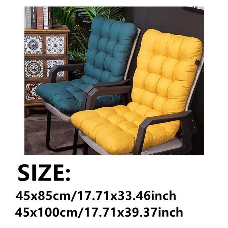 Bantalan bantal katun sandaran tinggi bantalan kursi malas tebal bantalan antiselip untuk kursi rotan bangku taman teras luar ruangan dalam ruangan