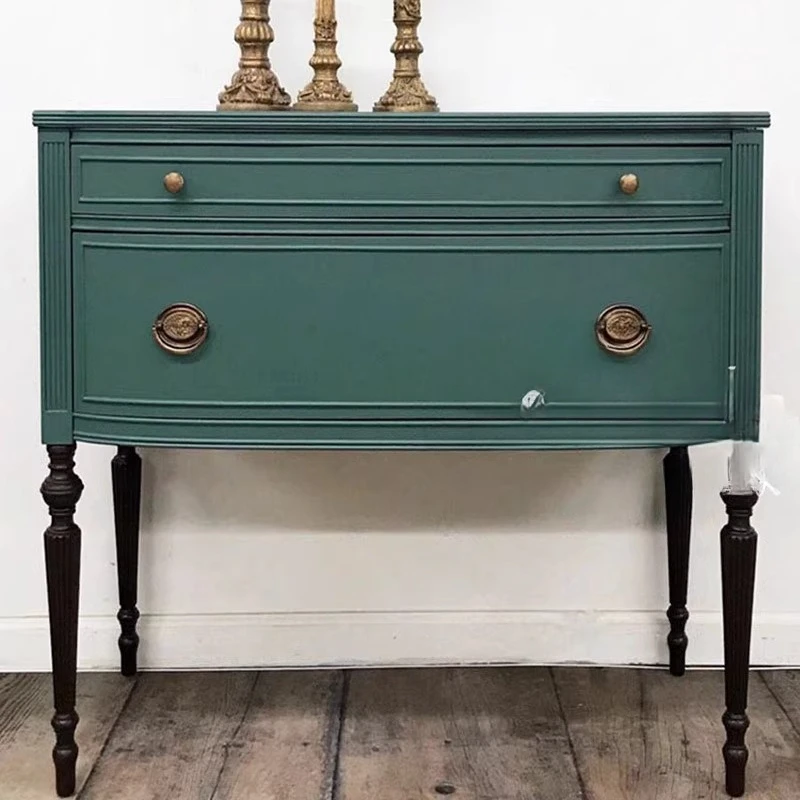 

04*French solid wood entrance table American light luxury locker/simple modern entrance cabinet