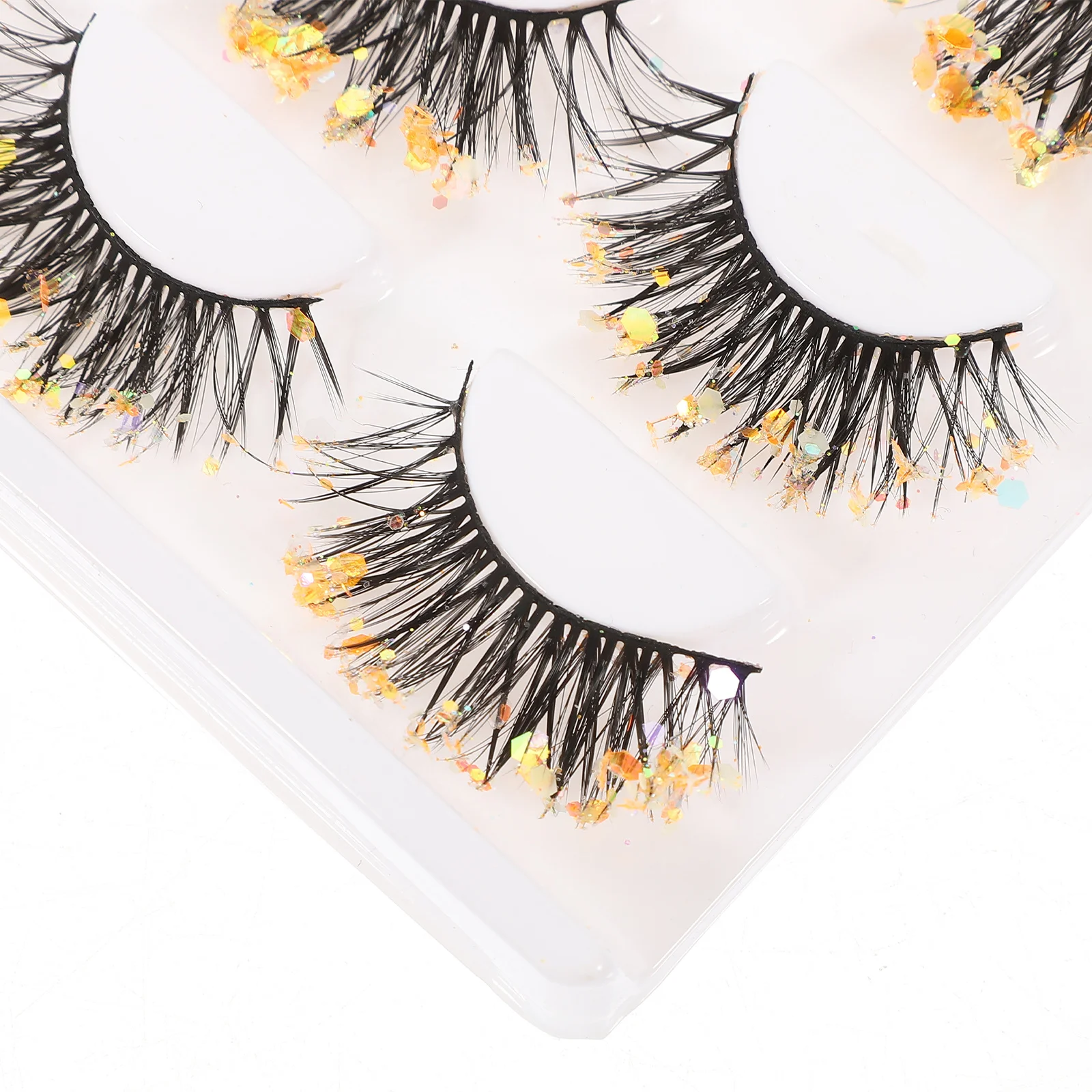 

3Pairs False Eyelashes Glitter Natural Short Wispy Fake Lashes Pack Individual for Women Performance False Eyelashes