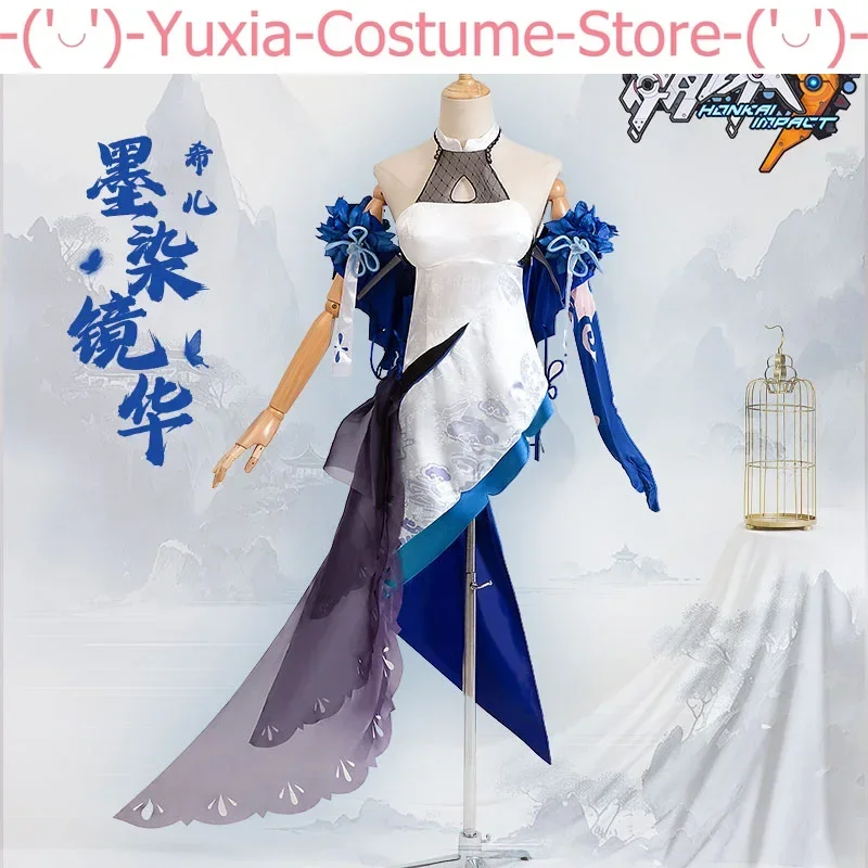 Fato de Cosplay Espelhado Tinta para Mulheres, Uniforme de Festa Anime, Roupas de Halloween, Jogo de Cos, Honkai Impact 3 °