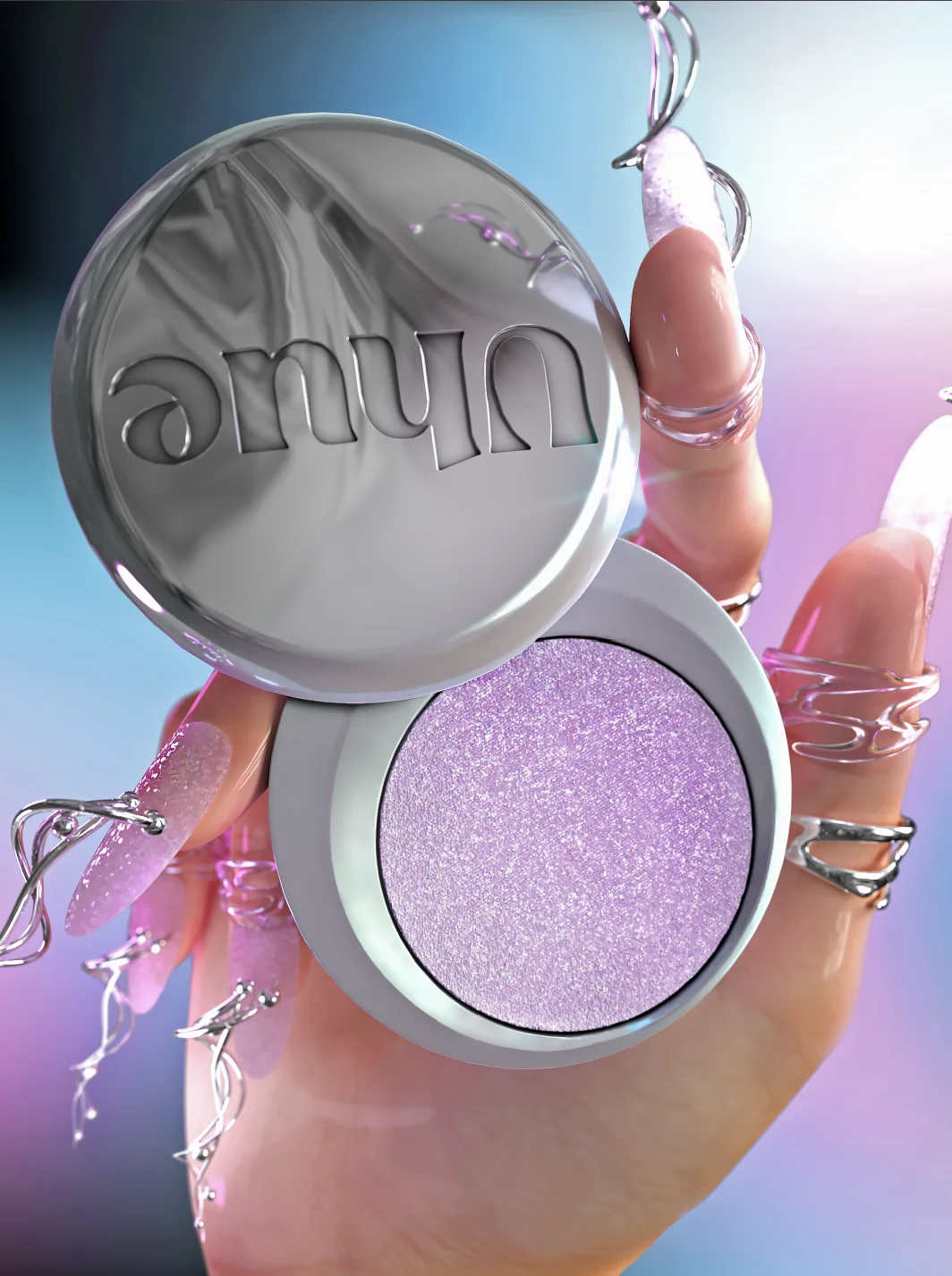 

Uhue Y3K Monochrome Glitter Eyeshadow Highlighter Sequins Bright Shiny Powder Waterproof Long Lasting Eye Makeup Cosmetics
