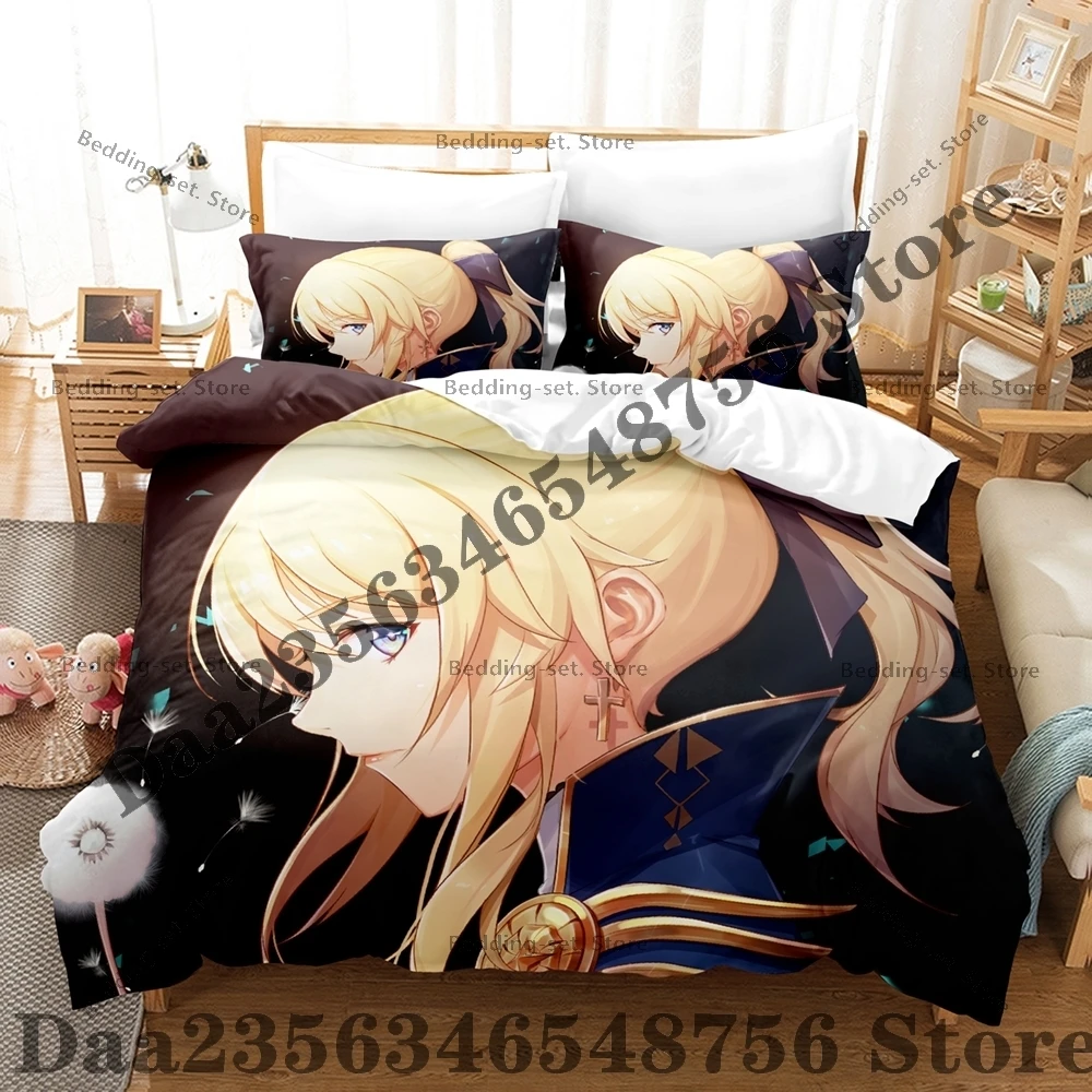 Personality Anime Jean Bedding Set AnimeThree Piece Bedding Set - Luxury Comforter Set with Queen King Size Including pillowcase