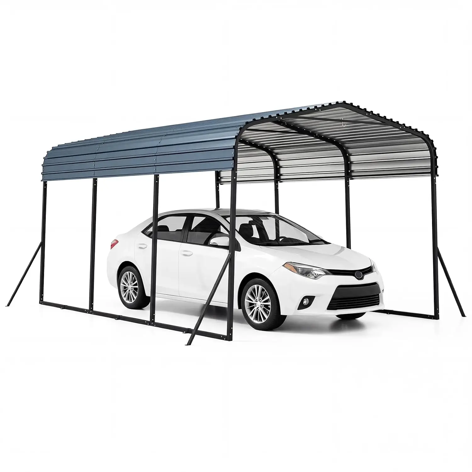10 x 14.5 FT Heavy-Duty Carport, Outdoor Galvanized Steel Garage Car Shelter w/Leak-Proof Roof, Enhanced Base & 4, Customized