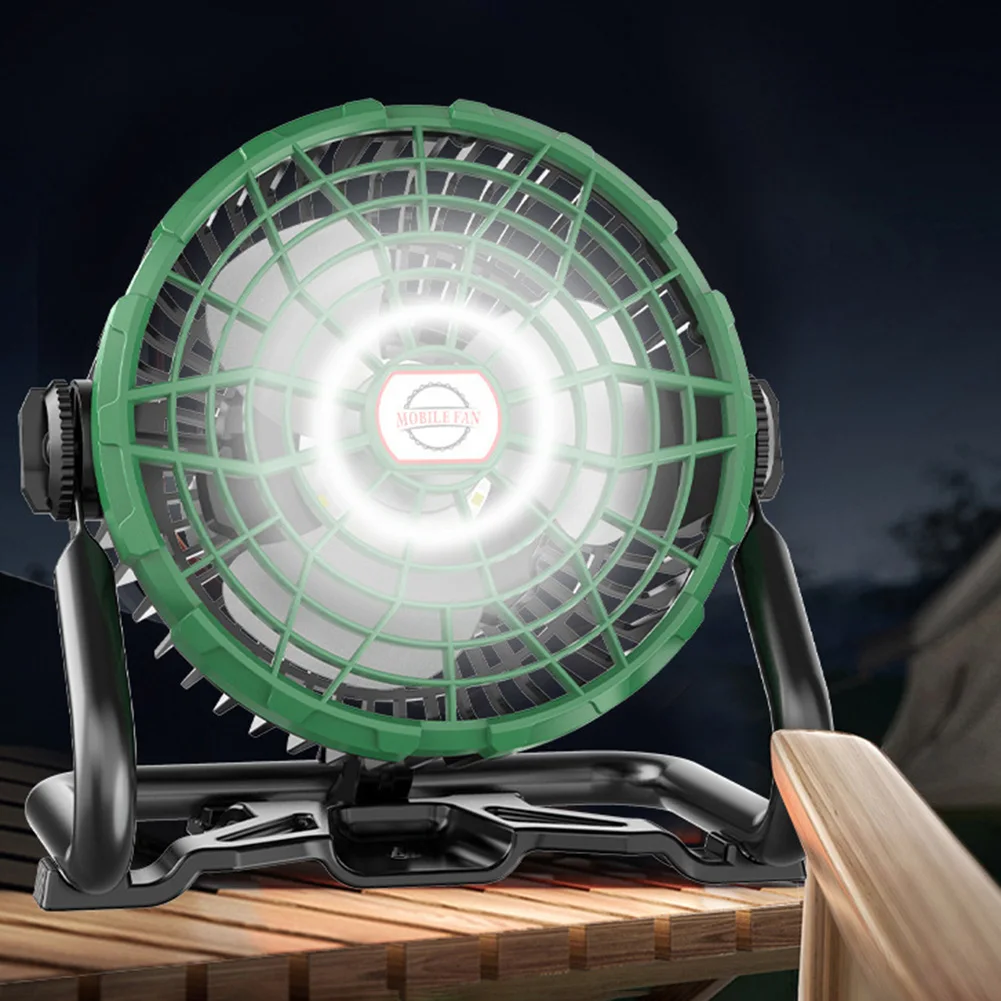 

Wireless Desk Fan with LED Camping Light USB Rechargeable Portable Hanging Fan Camping Air Circulators for Outdoor Travel Hiking