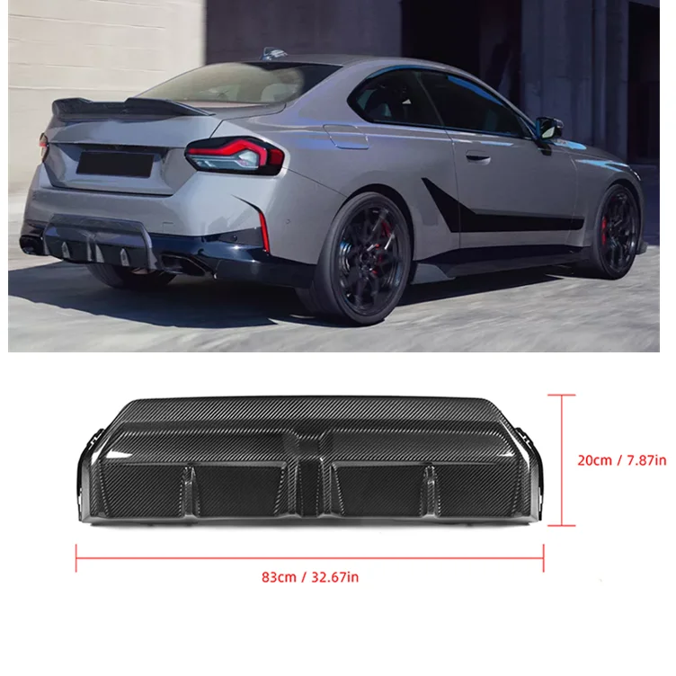 Dry Carbon Fibre  Bumper Diffuser Lip For BMW G42 S-line Coupe 2022+ M Performance Style  Rear Diffuser