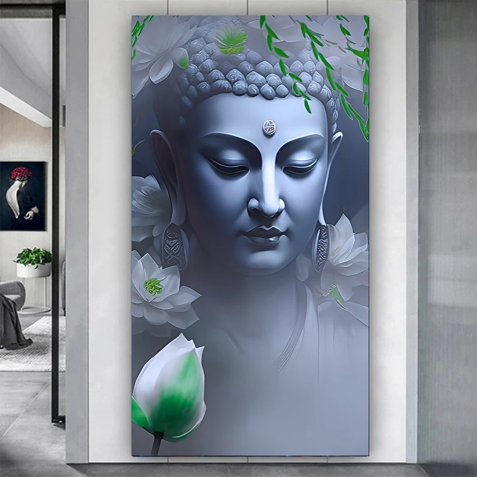 Fantasy Buddha Statue Lotus 5D DIY Diamond Mosaic Embroidery Religion Diamond Painting Cross Stitch Kits Craft Home Decor Gift