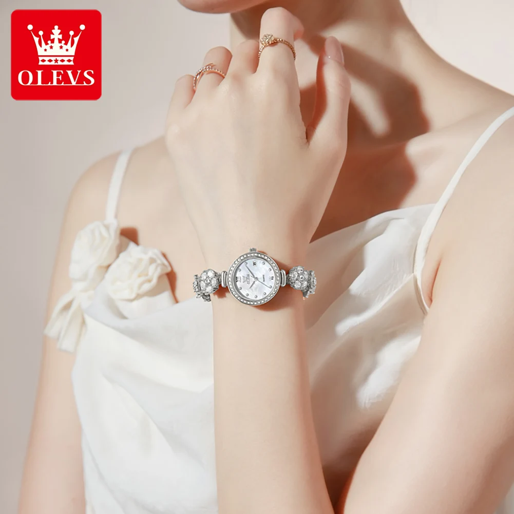 OLEVS Watches New 5638 Woman Watches Luxury Quartz Watch Diamond Chain Ladies Watch Automatic Date Waterproof Watch Reloj Mujer