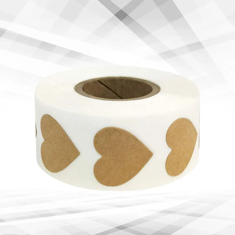 

1 Roll Heart Shape Sticker Self-Adhesive Strong Adhesive DIY Valentine's Day Gift Packaging Label Candy Bag Decoration Wrapping