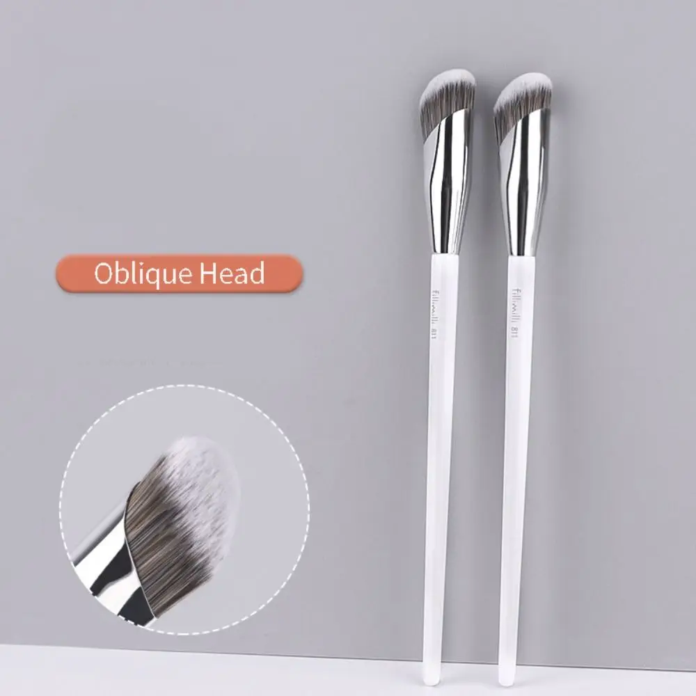 오블리크 헤드 페이스 파운데이션 브러쉬 화이트 컬러 파운데이션 컨실러 코렉터 브러쉬 컨투어 뷰티 툴 코렉터