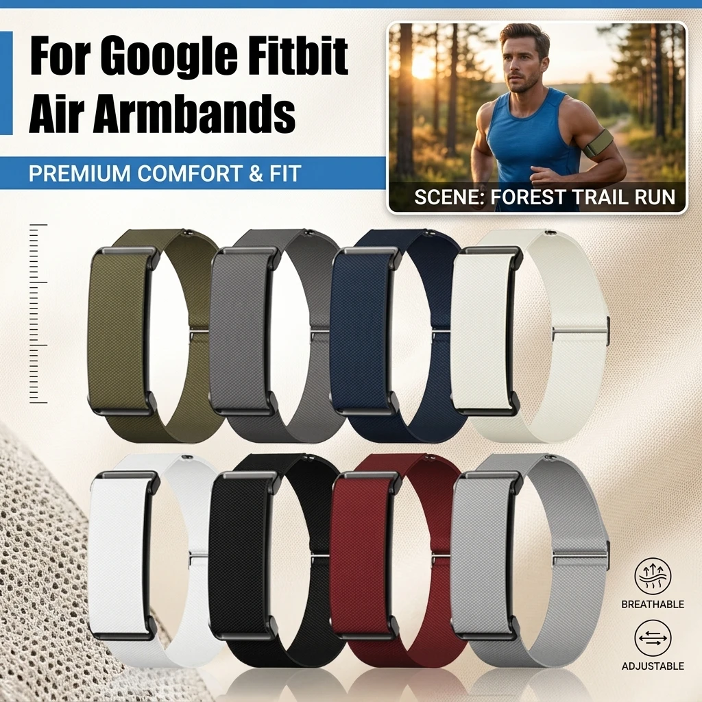 Elastic Nylon Strap for Google Fitbit Air Eight Buckle Arm Bracelet Compatible with Various Fitness Trackers