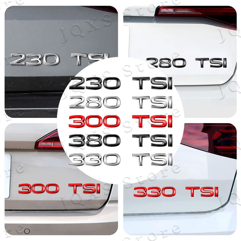

1Pcs 3D Metal Car Decor 300 330 380 280 230 TSI Emblem Badge Auto Bumper Trunk Sticker For Volkswagen Passat MK7 MK6 Jetta Polo