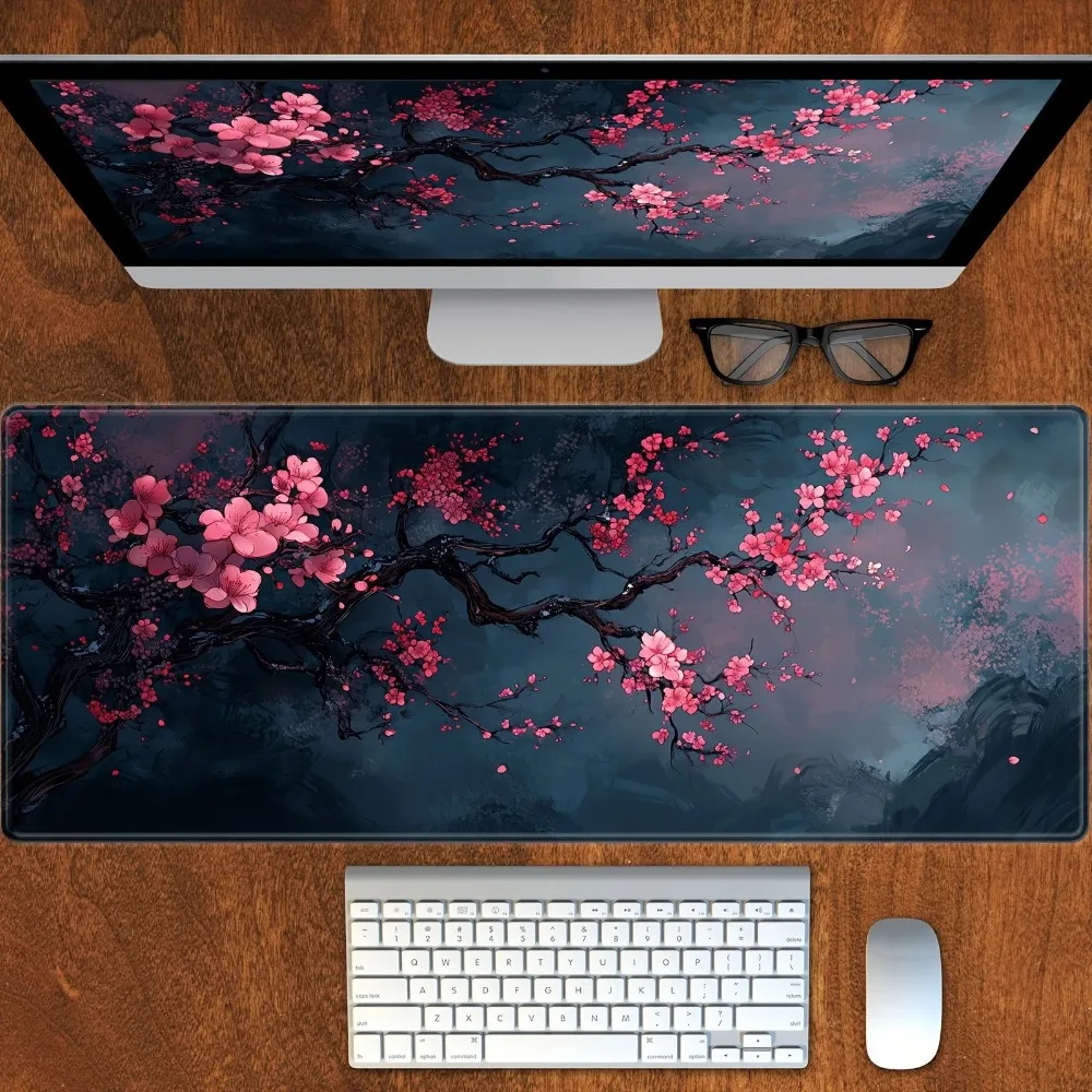 Cherry Blossom Scenery Mouse Pad Game Washable Rubber Plus Long Table Mat Non-Slip Home Office Decorative Computer Accessories