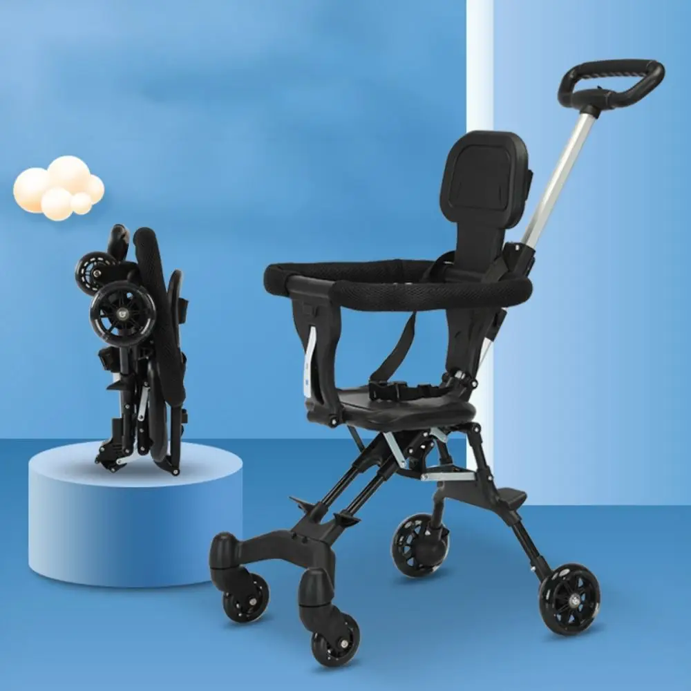 

Breathable Four-Wheel Travel Trolley 360° Wheel Foldable Folding Baby Stroller Shock Absorption Height