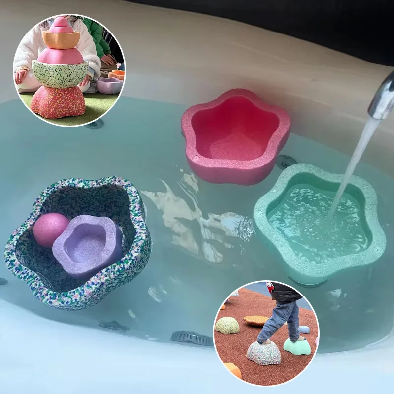 رغوة التوازن يخطو الحجر الاطفال لعبة رياضية اللمس التكامل الحسي التدريب المعدات الحسية ألعاب خارجية لألعاب أطفال