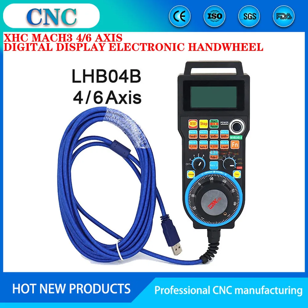 XHC Ethernet 3/4/6 Axis MACH3 CNC Kit Motion Control Card Frequency 2000KHZ Wired Electronic Handwheel Digital Display MPG