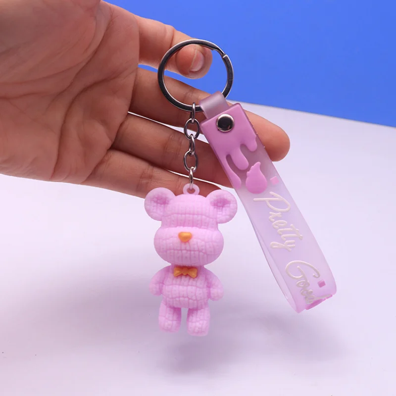 Cross-Border Bear Keychain Cheap Small Gift Reward Promotion Scan Code Small Gift Claw Machine Doll Cartoon Pendant