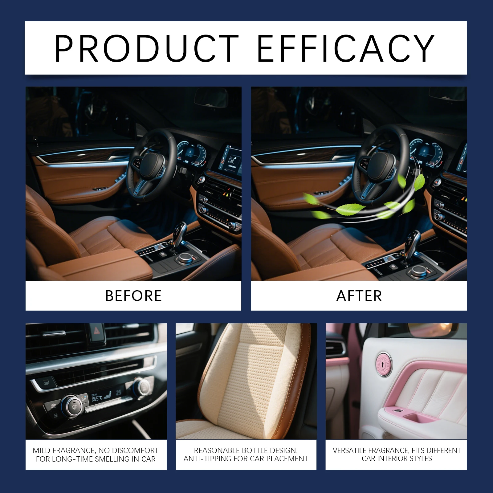 Car Air Freshener Odor Eliminator Spray Long Lasting Auto Interior Deodorizer Natural Portable Air Purifying Fragrance Refresher - view 4