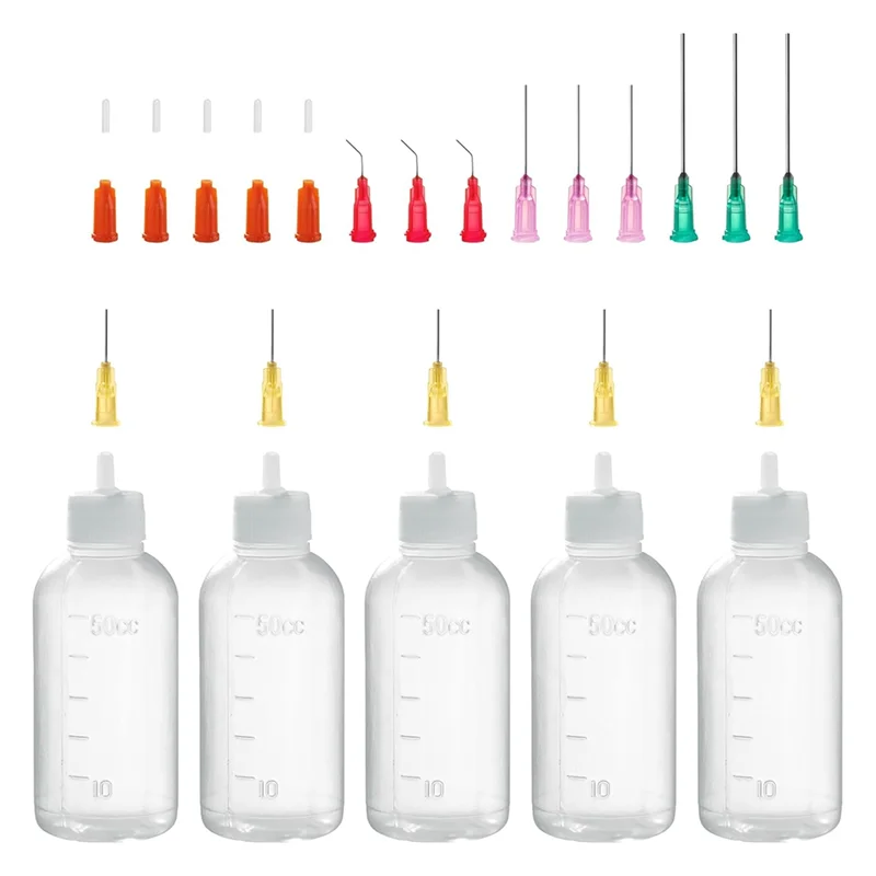 BTCL Precision Tip Applicator Bottle,Blunt Tip Needle And Cap, 18G 20G 25G Needle Tip Squeeze Bottle, Oil Dropper Bottle