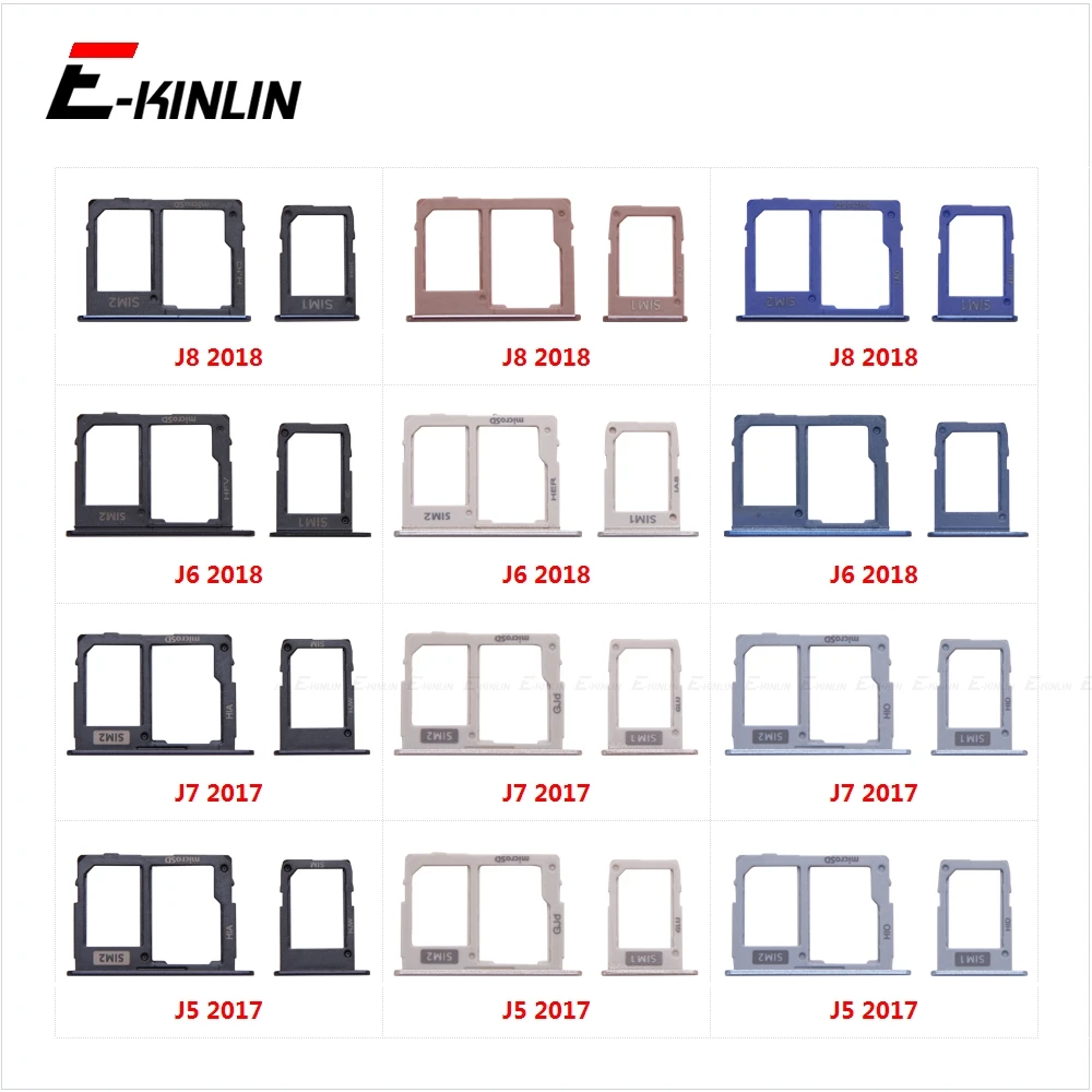 Sim Card Tray Socket Slot Reader Adapter For Samsung Galaxy J8 J6 J7 J5 2018 2017  Micro SD Card Holder Connector Container