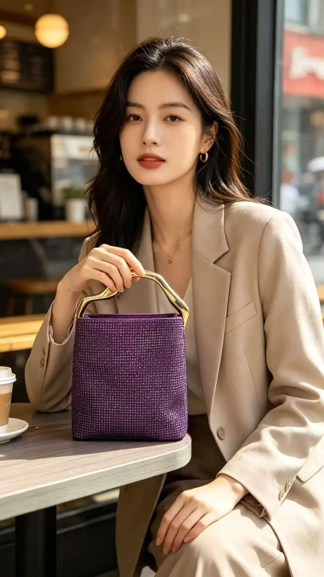 Handbag Small Square Bag Luxury  Metal Handle Bag Evening Fashion Handbag High-Quality Party Bag