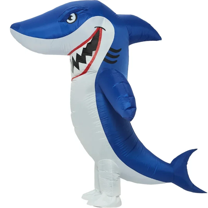 Inflatable Costume Full Body Shark Air Blow Up Funny Fancy Dress Party Halloween Costume For Adult